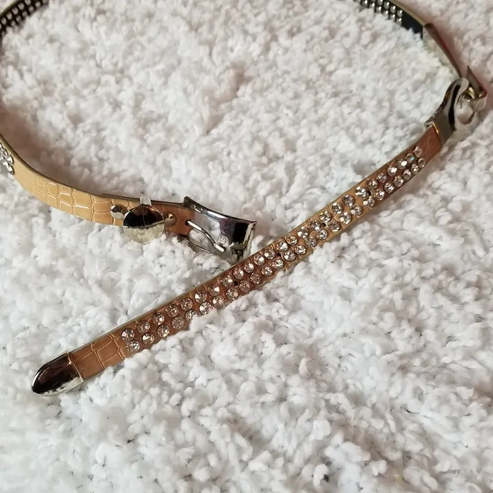 Rhinestone Skinny Belt Unique Small